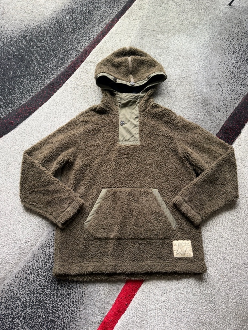 Double RRL Ralph Lauren Olive Green Wool Blend Parka Hoodie